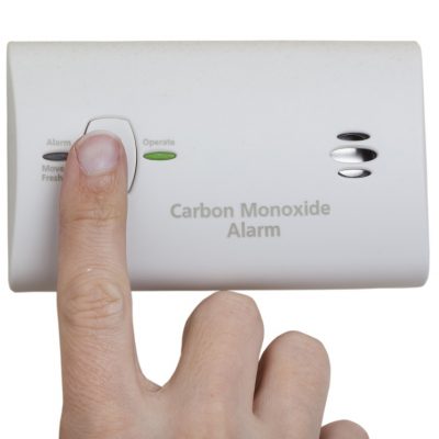 Carbon monooxide alarm wall mounted unit